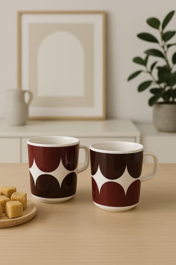 Härkä mok 25 cl 2-pack - white-dark wine-dark red - Marimekko