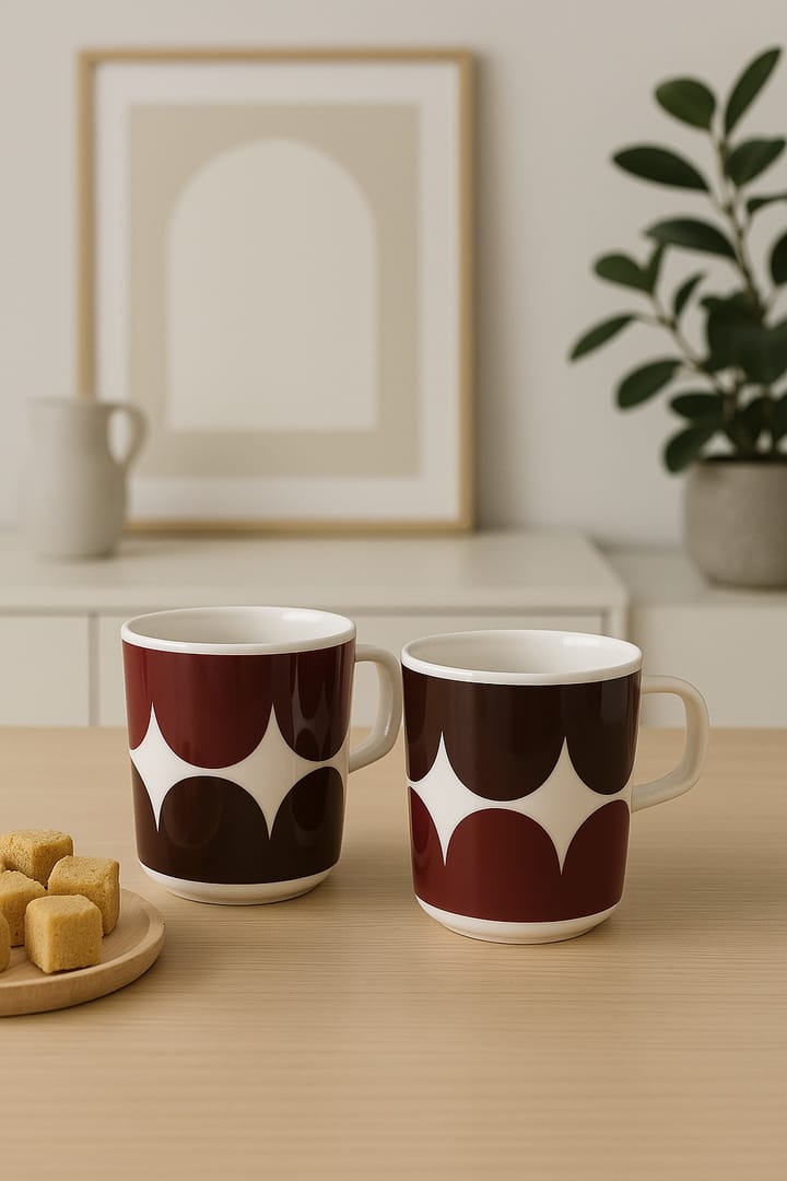 Härkä mok 25 cl 2-pack, white-dark wine-dark red Marimekko