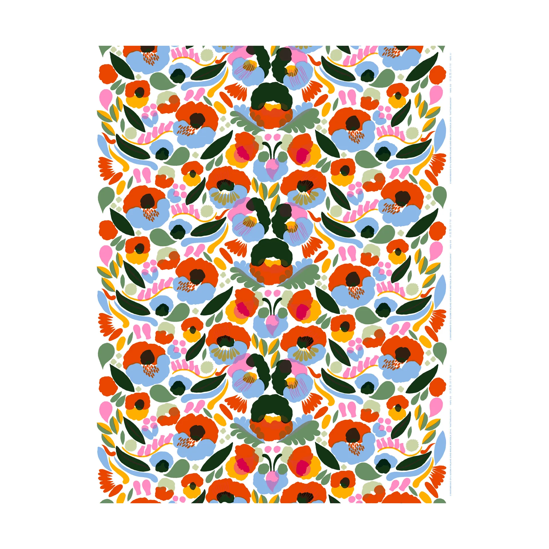 Hattarakukka tafelzeil, Rood Marimekko