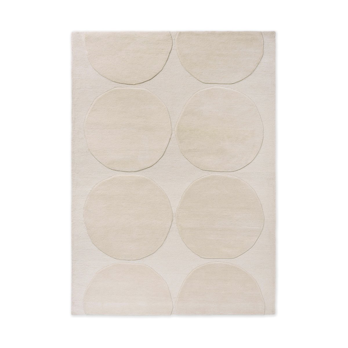 Marimekko Iso Kivet wollen vloerkleed Natural White, 200x280 cm
