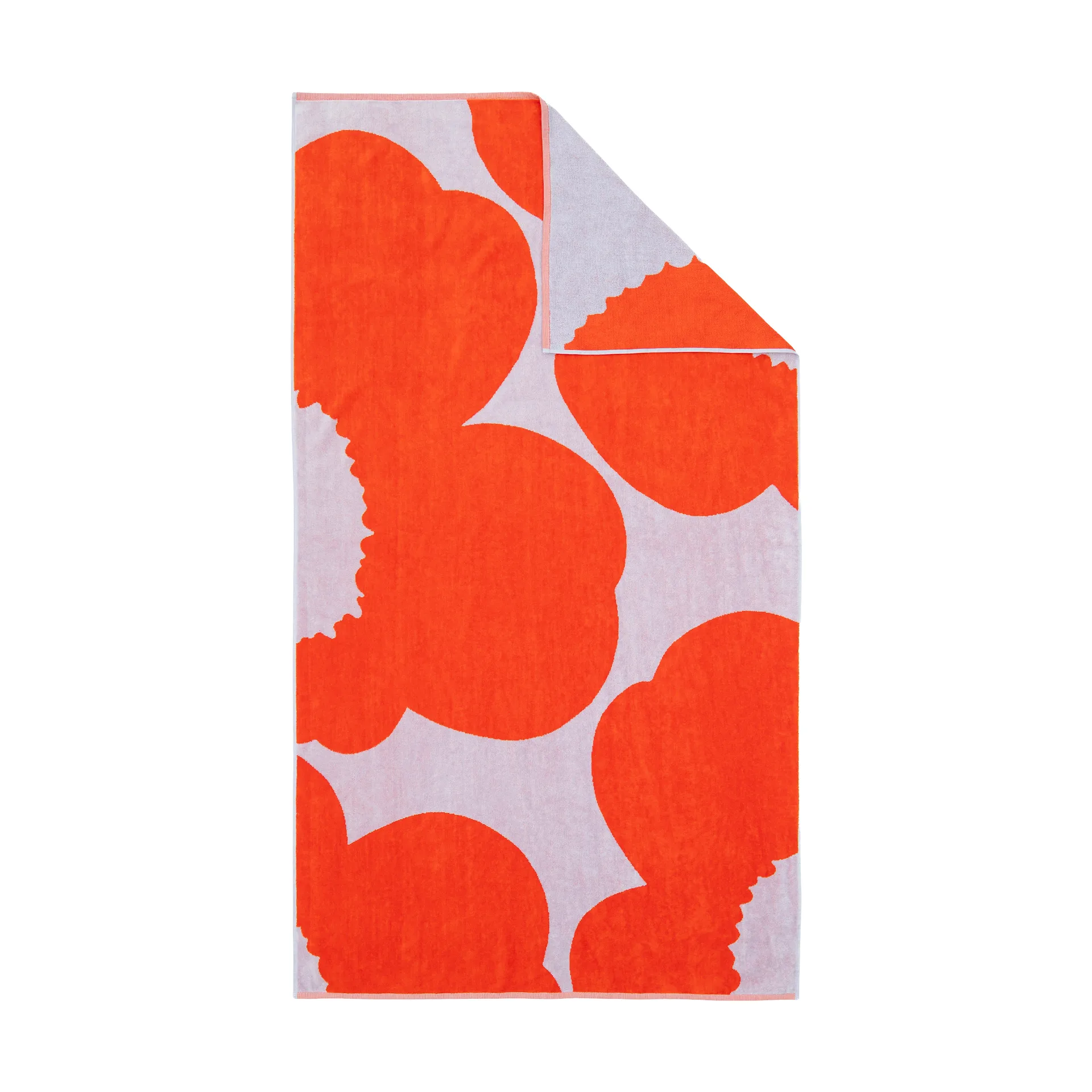Iso Unikko badhanddoek, Blue lilac-orange red, 100x180 cm Marimekko