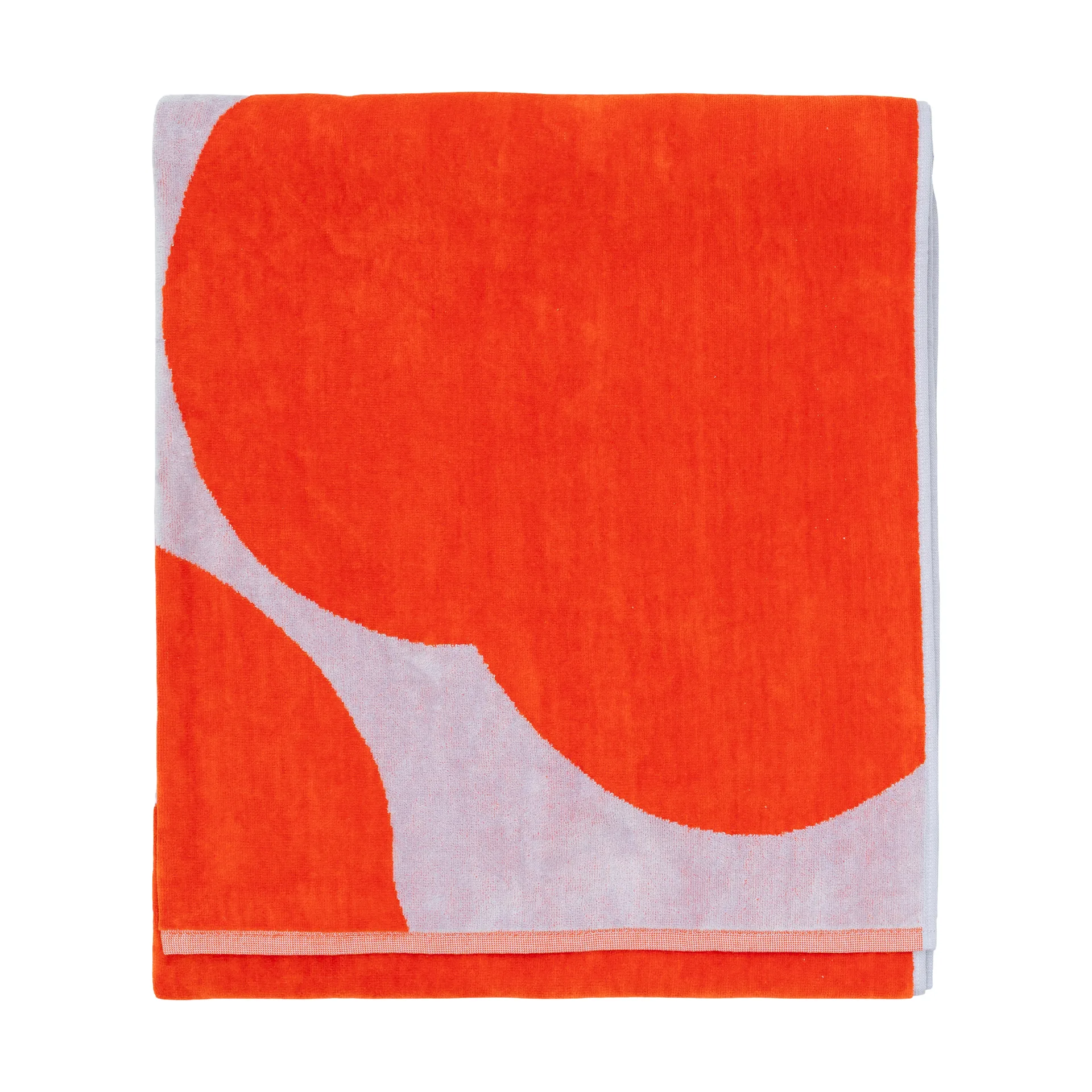 Iso Unikko badhanddoek, Blue lilac-orange red, 100x180 cm Marimekko