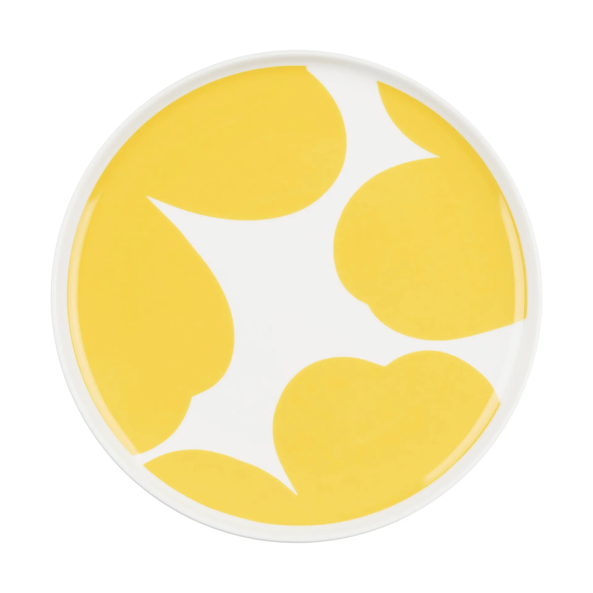 Iso Unikko bord Ø20 cm, White-spring yellow Marimekko