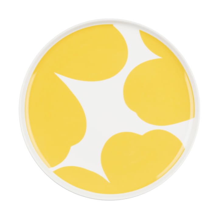 Iso Unikko bord Ø20 cm - White-spring yellow - Marimekko