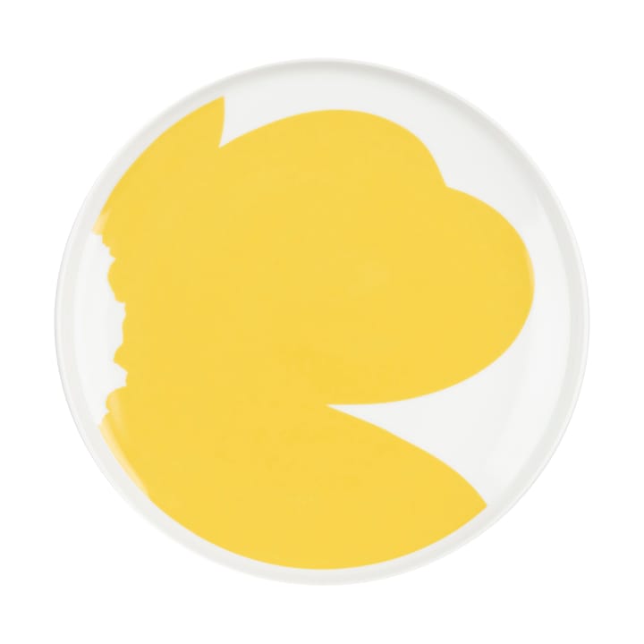 Iso Unikko bord Ø25 cm - White-spring yellow - Marimekko