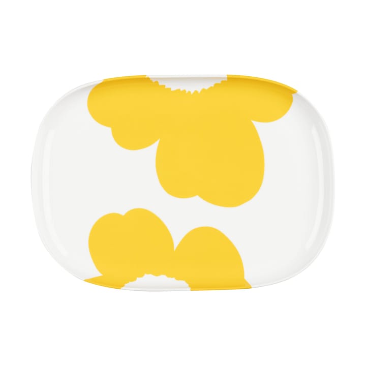 Iso Unikko serveerschaal 25x36 cm, White-spring yellow Marimekko