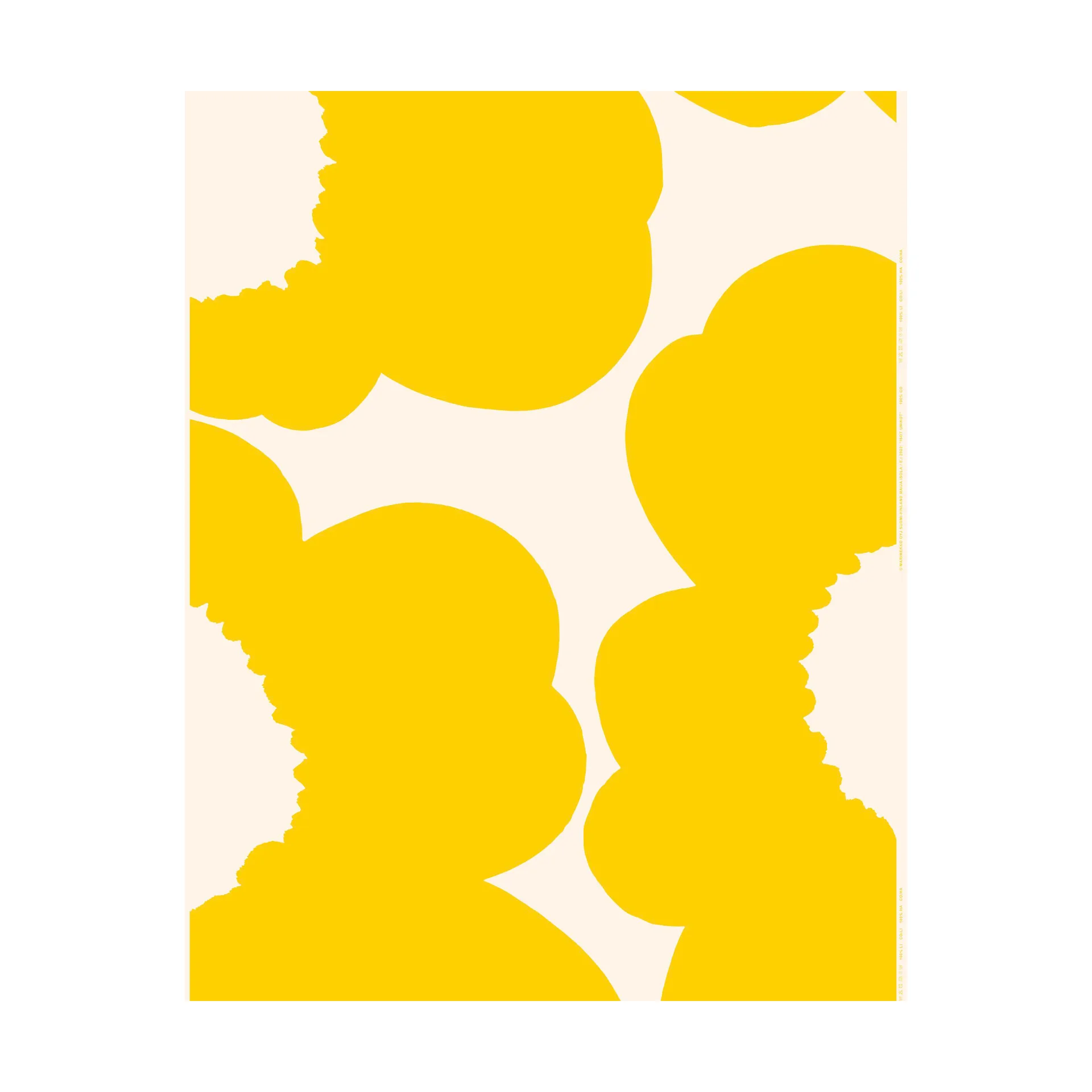 Iso Unikko stof katoensatijn, Cotton-spring yellow Marimekko