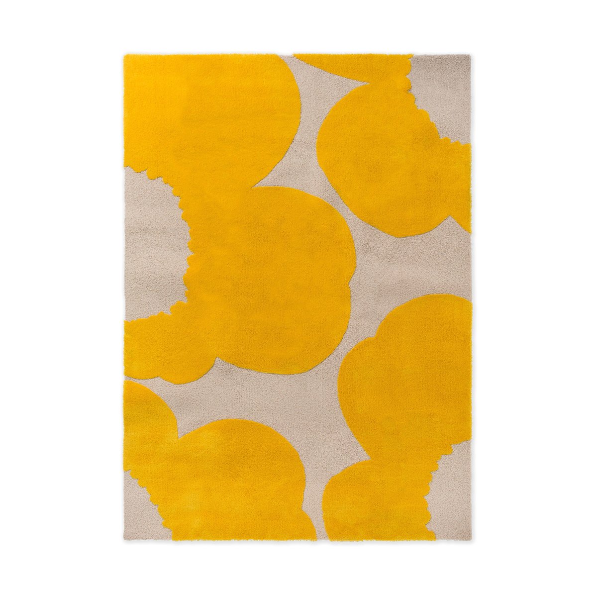 Marimekko Iso Unikko wollen vloerkleed Yellow, 140x200 cm