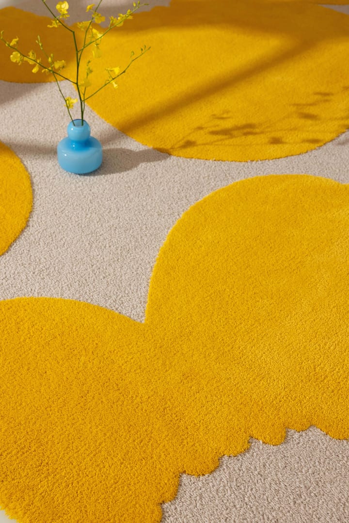 Iso Unikko wollen vloerkleed, Yellow, 170x240 cm Marimekko