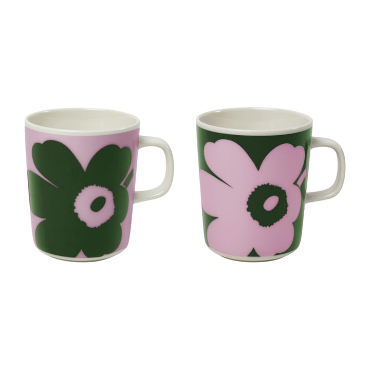 Juhla Unikko mok 25 cl 2-pack, Roze-groen Marimekko