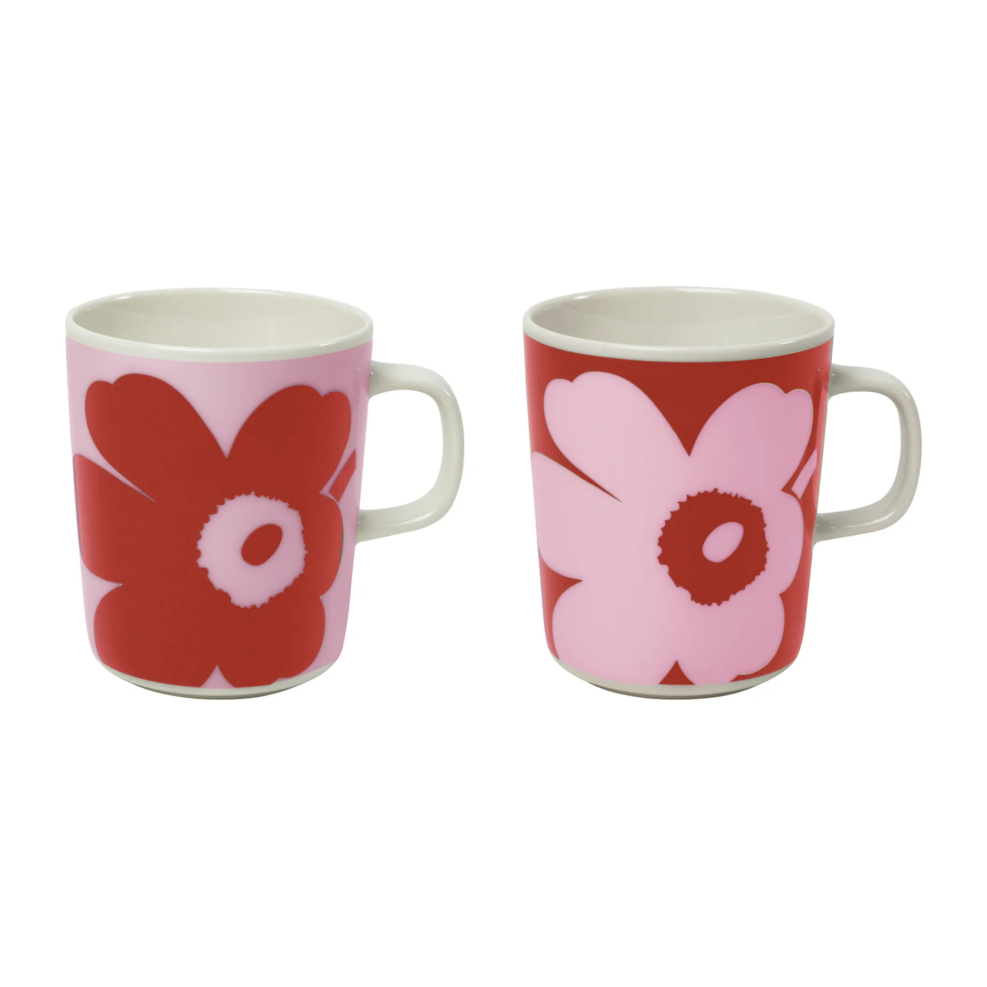 Juhla Unikko mok 25 cl 2-pack, Roze-rood Marimekko