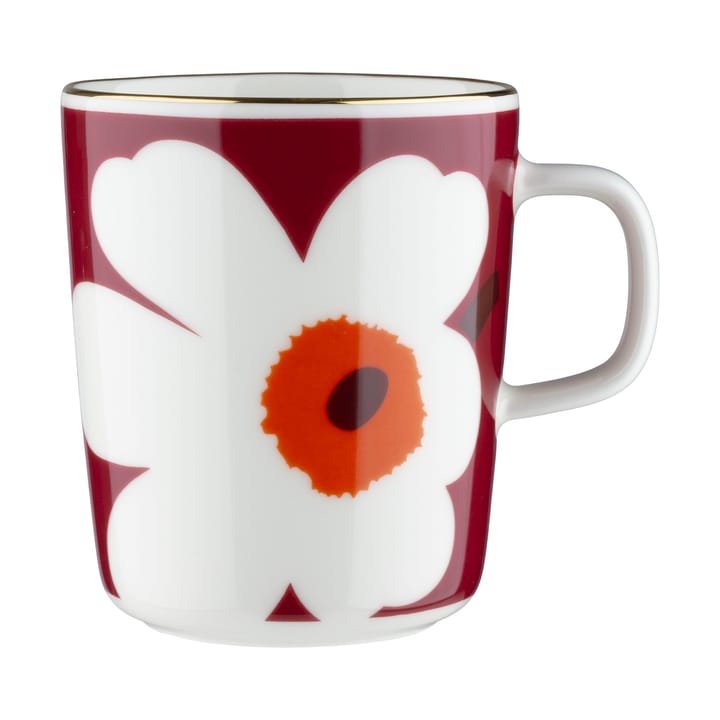 Juhla Unikko mok 25 cl 2-pack, Wit-bordeaux-goud Marimekko