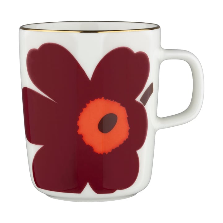 Juhla Unikko mok 25 cl 2-pack, Wit-bordeaux-goud Marimekko