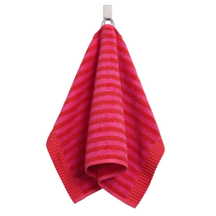 Kaksi Raitaa handdoek rood, gastendoek Marimekko