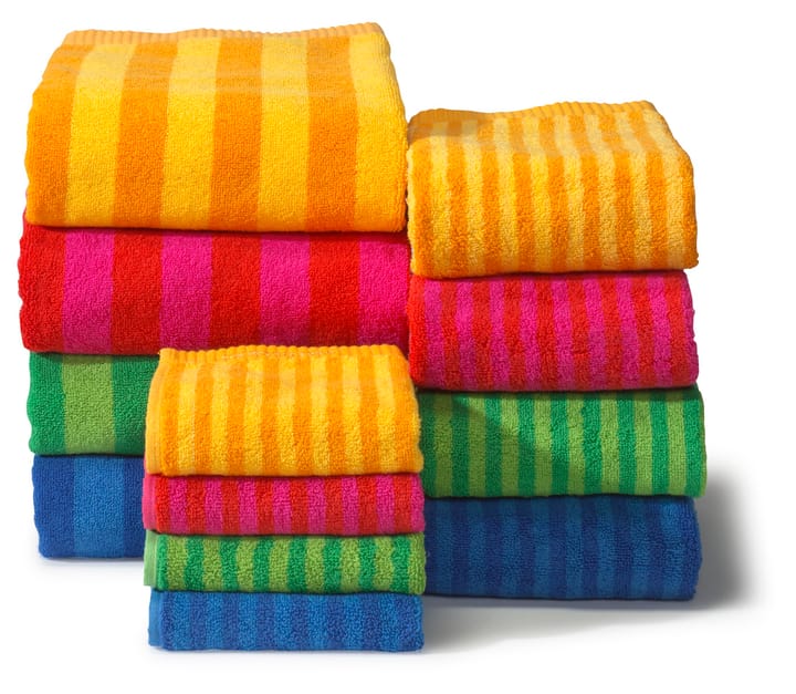 Kaksi Raitaa handdoek rood, gastendoek Marimekko
