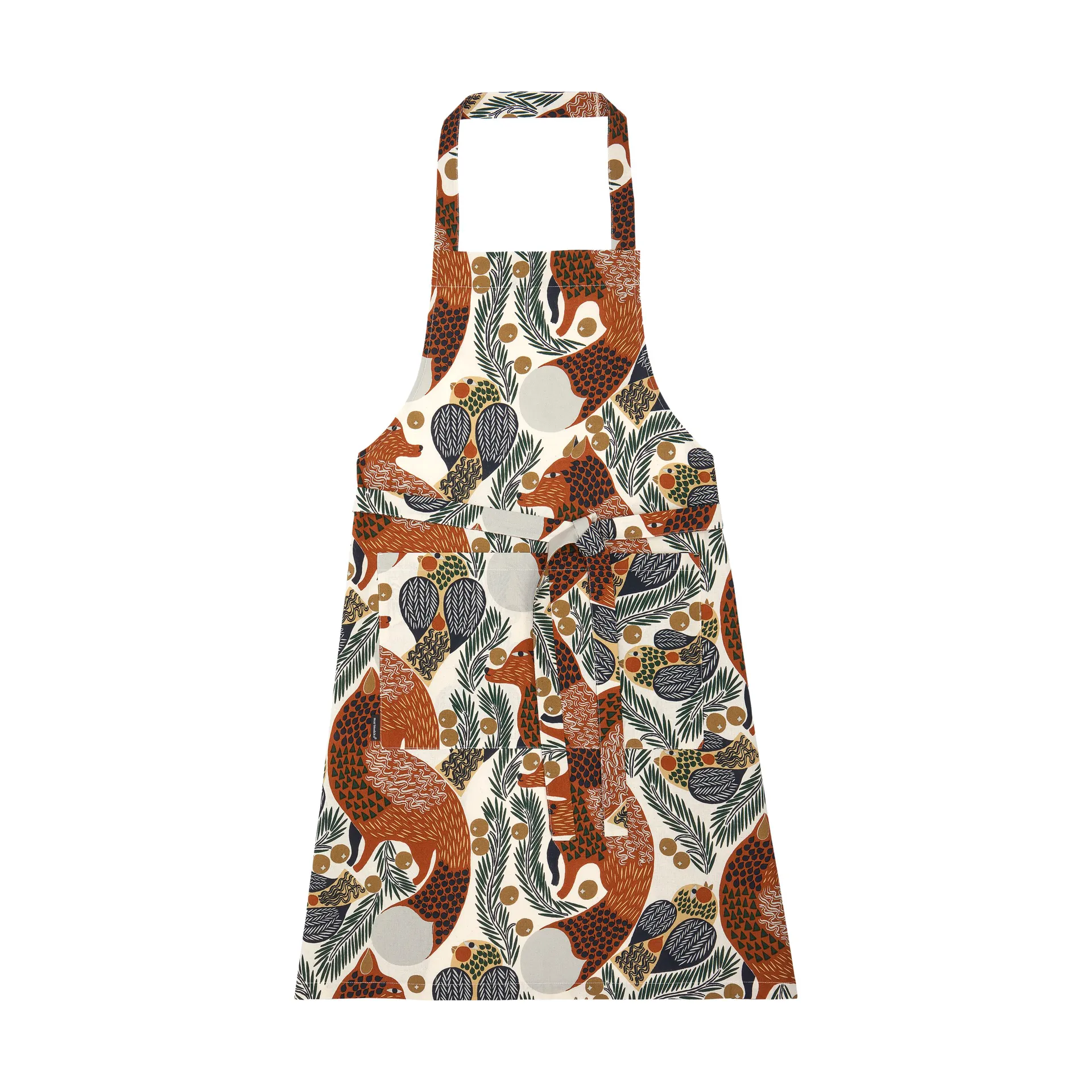 Ketunmarja schort, Cotton-brown-green Marimekko
