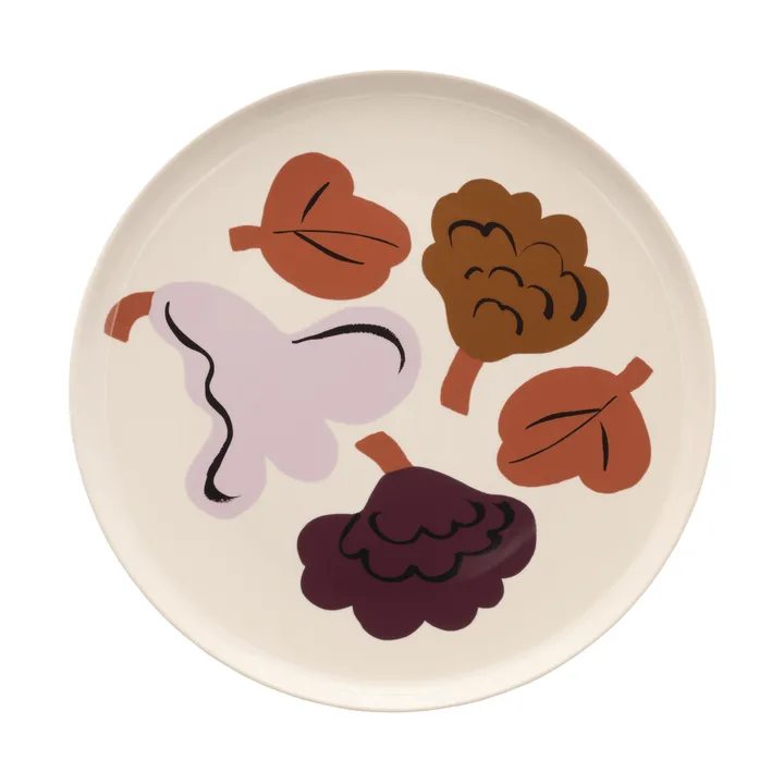Kukasta Kukkaan dessertbord - Steengoed-plum-bronze-terracotta Ø20 cm - Marimekko