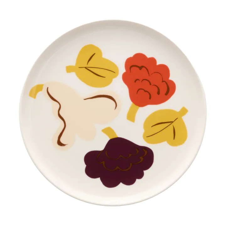 Kukasta Kukkaan dessertbord - White-vanilla-terrac-plum, Ø20 cm - Marimekko