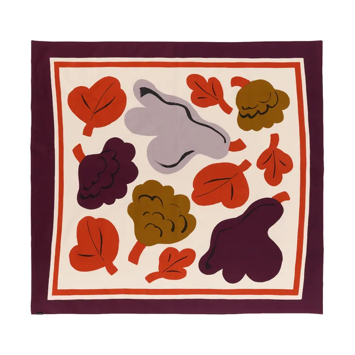 Kukasta Kukkaan doek - Hay-plum-bronze-terracotta, 140x140 cm - Marimekko