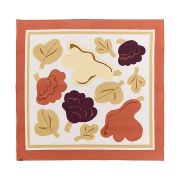 Kukasta Kukkaan doek - White-terrac-ochre-plum, 140x140 cm - Marimekko
