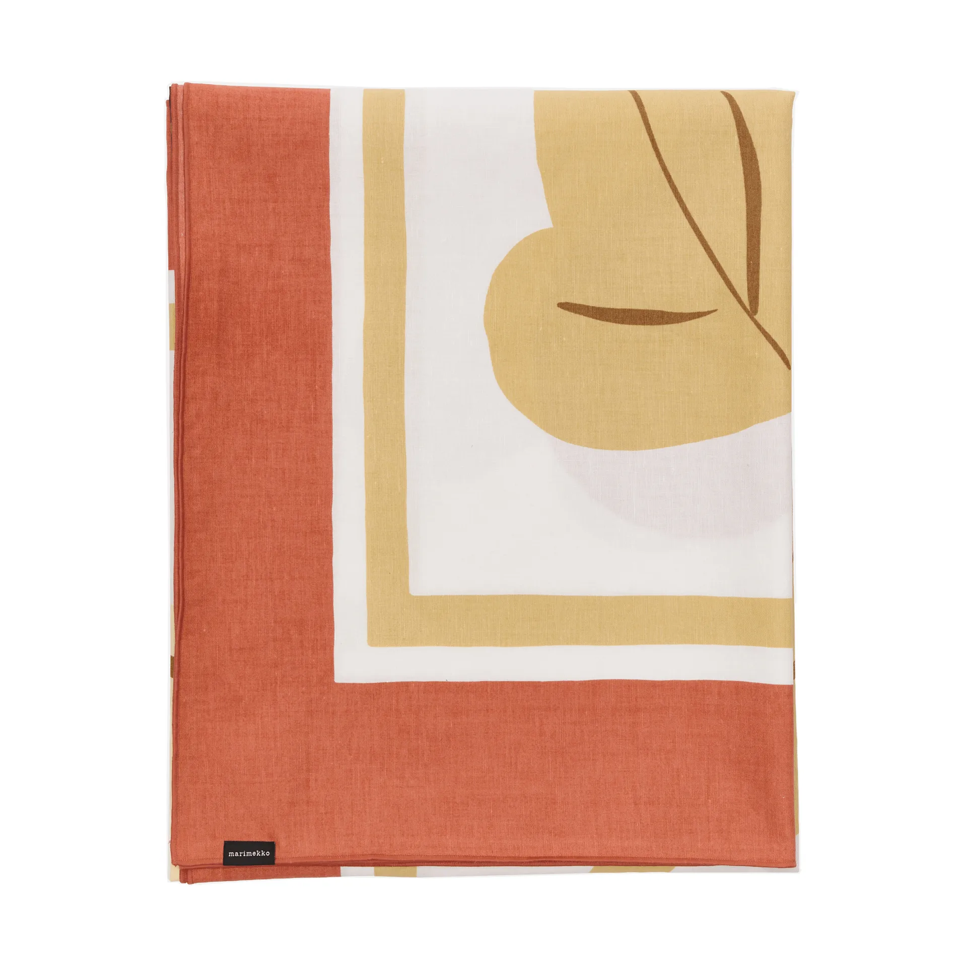 Kukasta Kukkaan doek, White-terrac-ochre-plum, 140x140 cm Marimekko