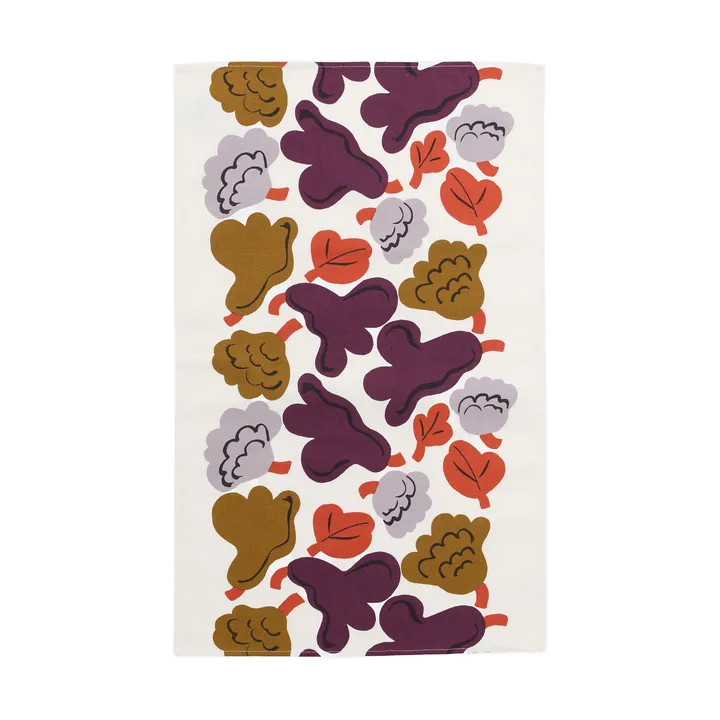 Kukasta Kukkaan keukendoek - Hay-plum-bronze-terracotta, 43x70 cm - Marimekko