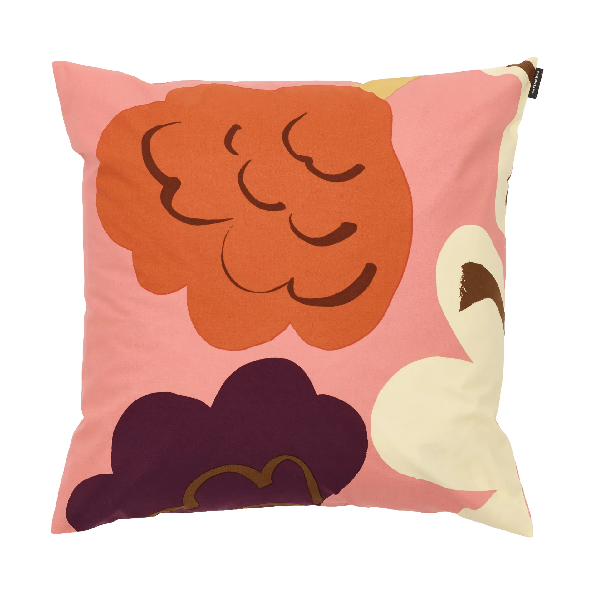 Kukasta Kukkaan kussensloop, Pink-off white-plum-terracotta, 50x50 cm Marimekko