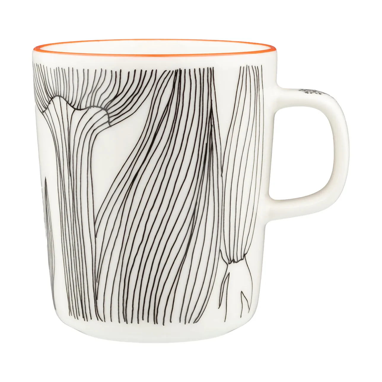 Kukat Puhkeavat mok 25 cl, White-black-orange Marimekko