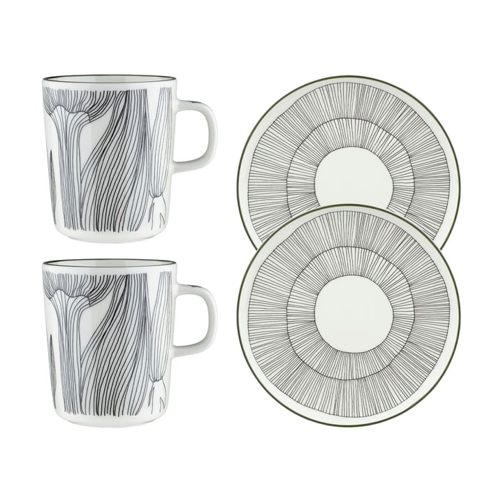 Kukat Puhkeavat ontbijtset 4-delig - White-forest green-black - Marimekko