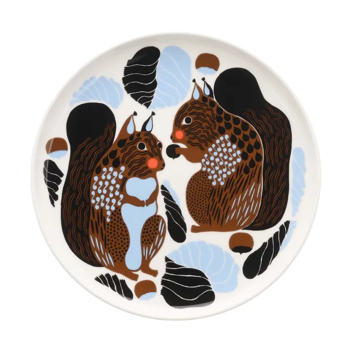 Kurre bord - White-brown-black-light blue - Marimekko