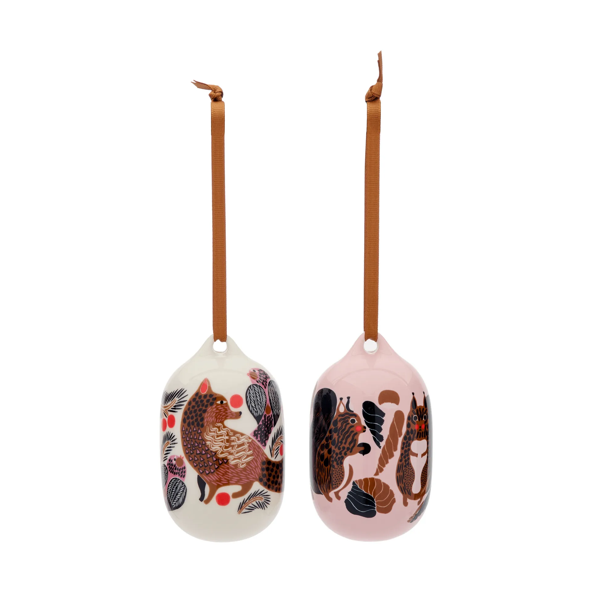 Kurre Ketunmarja decoratiehanger, Roze-wit-multicolour, 2-delig Marimekko
