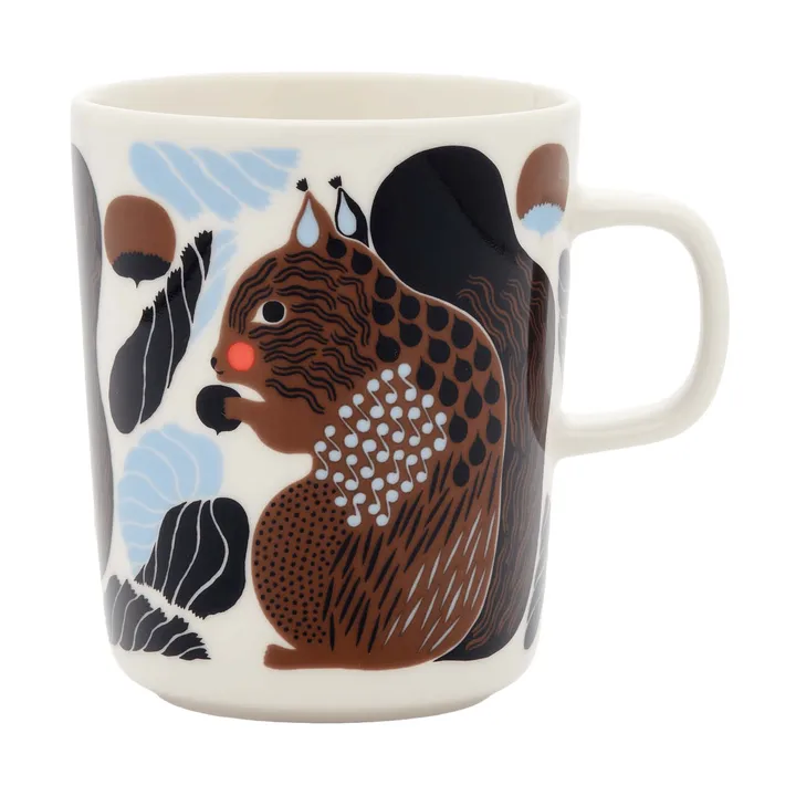 Kurre mok 25 cl - White-brown-black-light blue - Marimekko