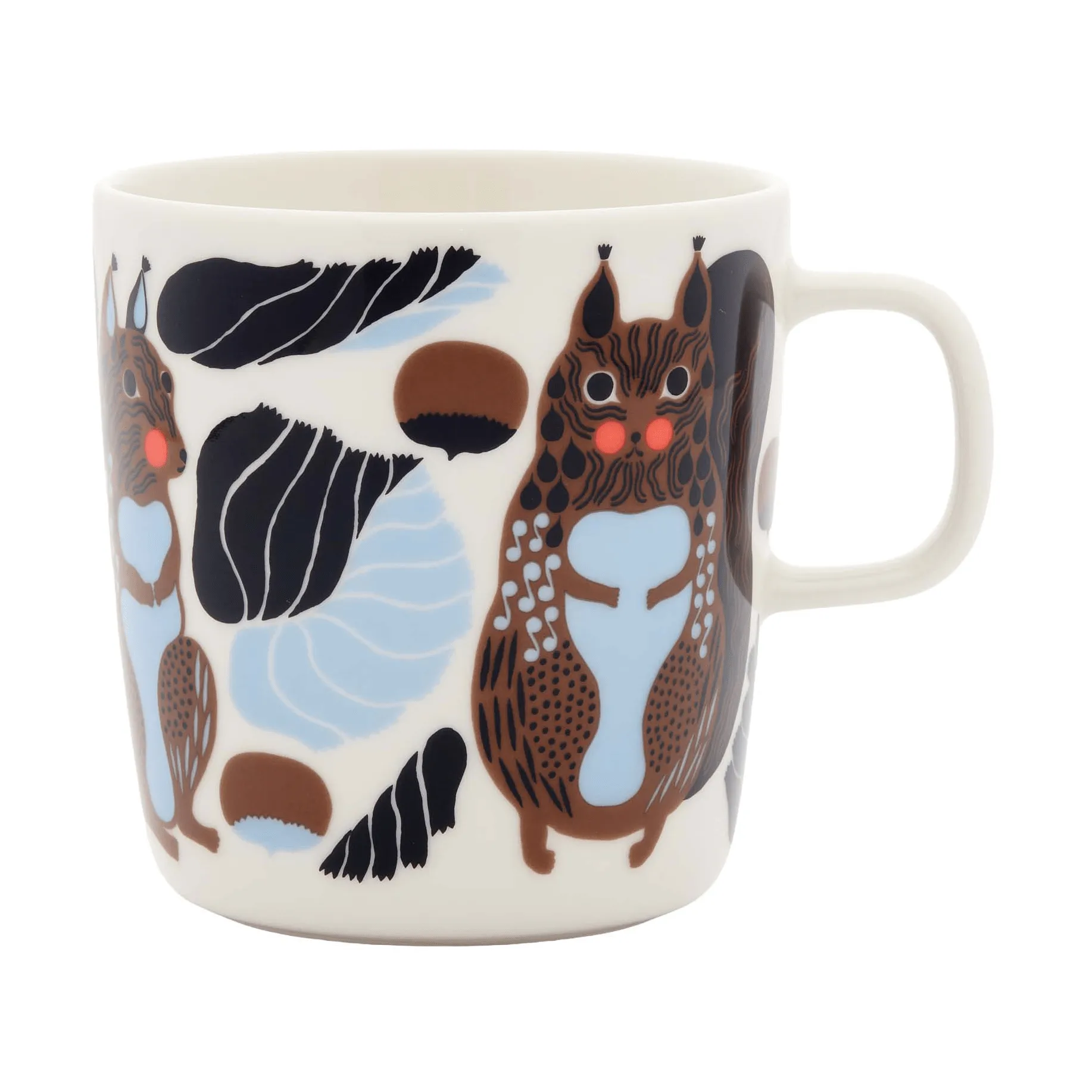 Kurre mok 40 cl, White-brown-black-light blue Marimekko