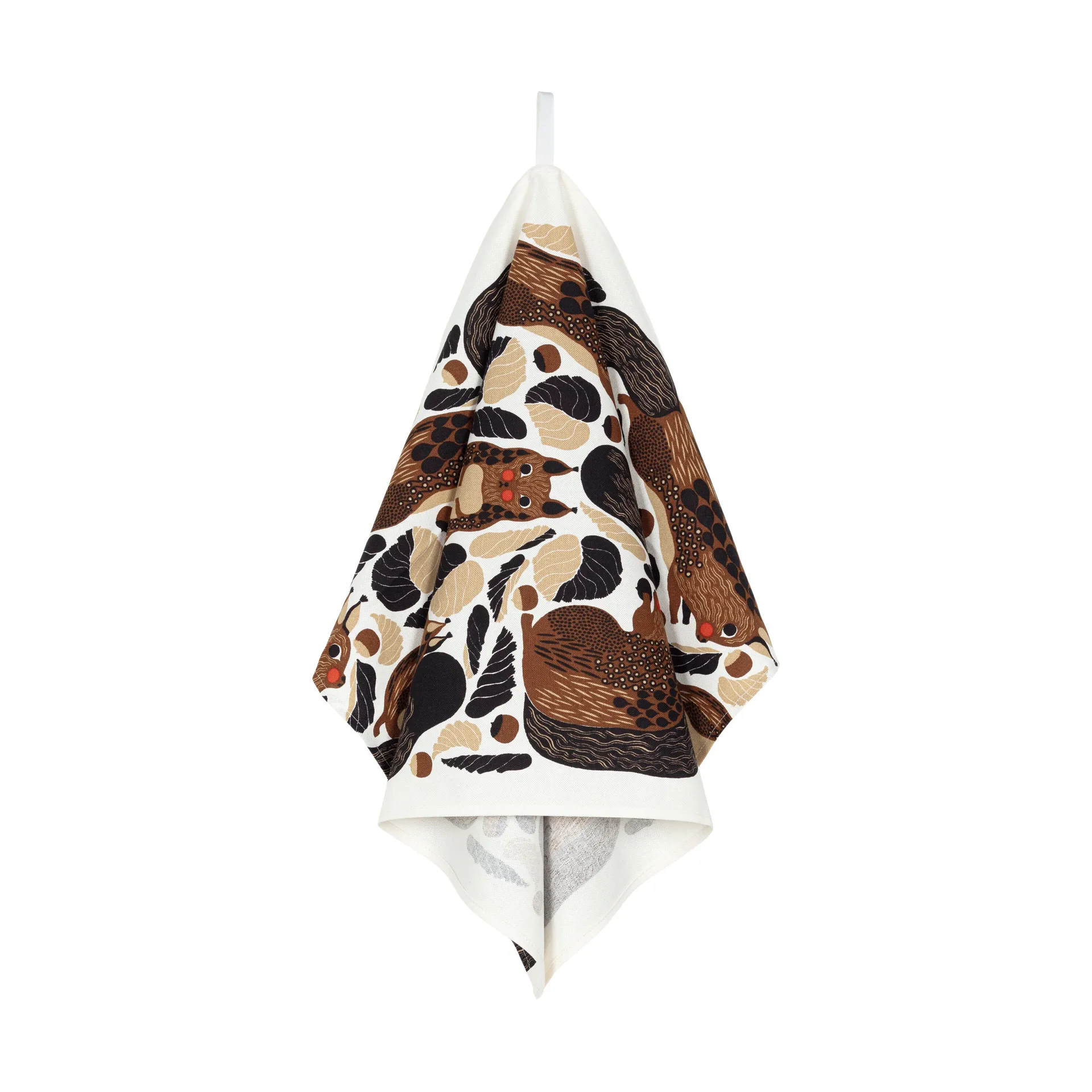 Kurre theedoek 43x70 cm, White-brown-black-red Marimekko