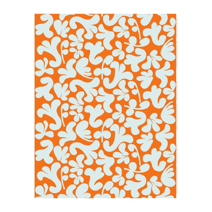 Leikko stof, Oranje-lichtblauw Marimekko