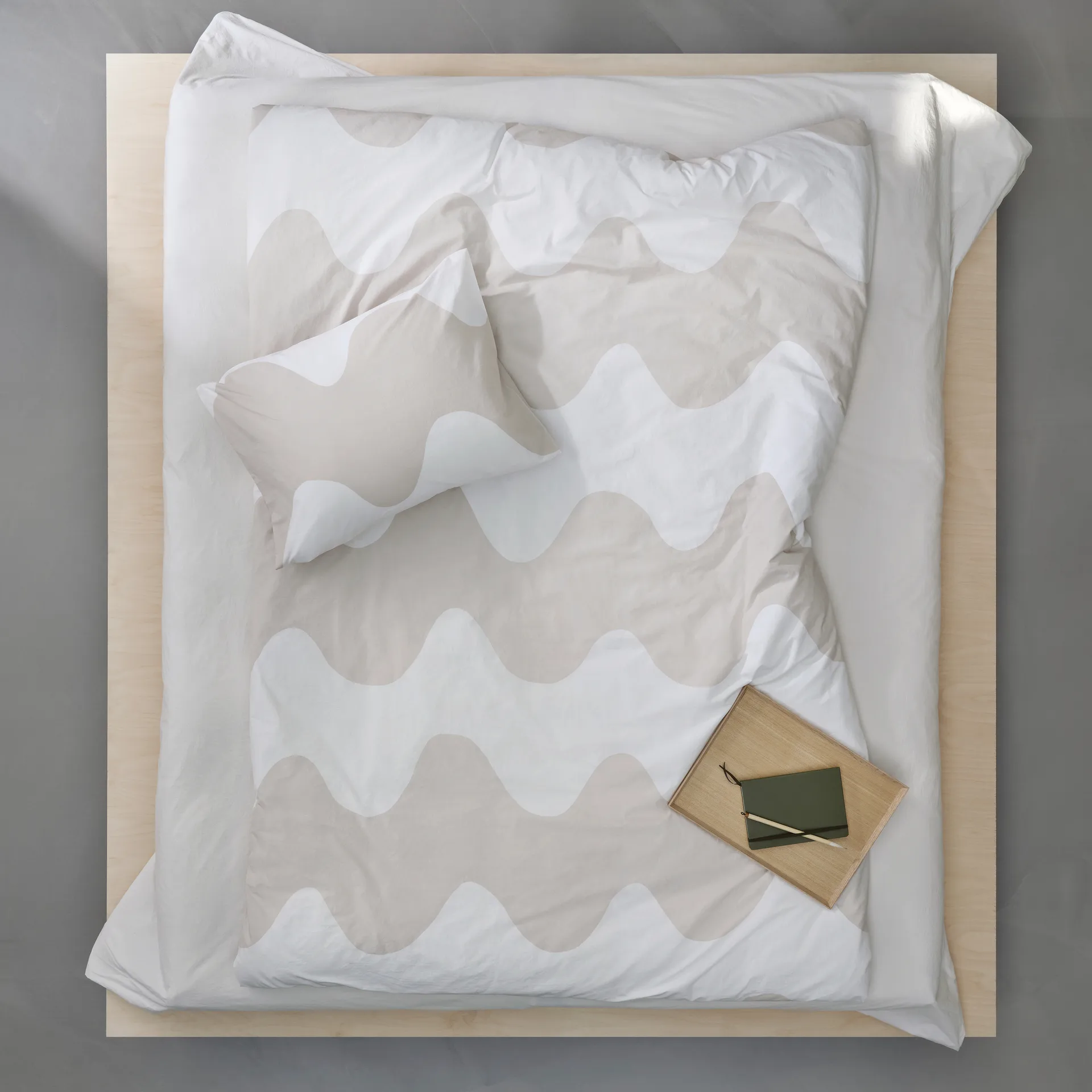 Lokki dekbedovertrek 150x210 cm, Beige-wit Marimekko