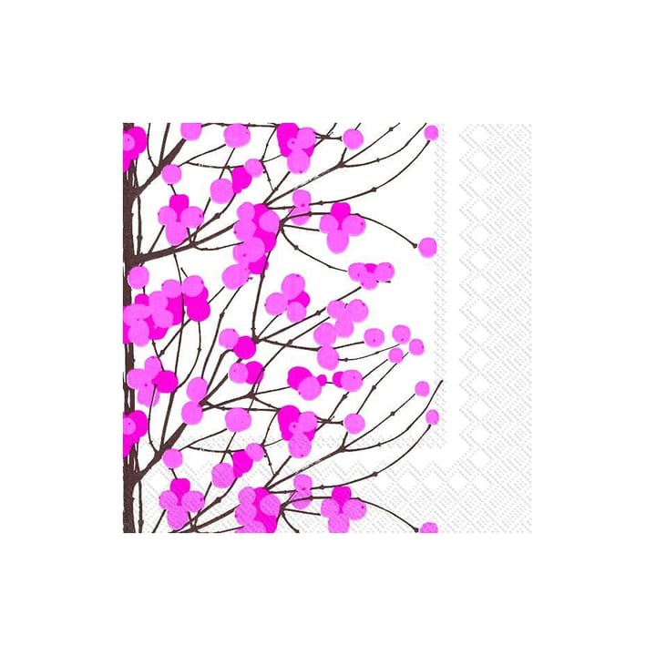 Lumimarja servet 33x33 cm 20-pack - Wit-roze - Marimekko