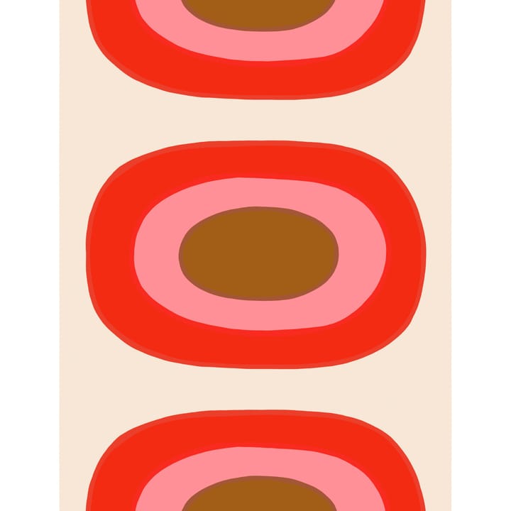 Melooni stof kartoen - Rood-roze - Marimekko