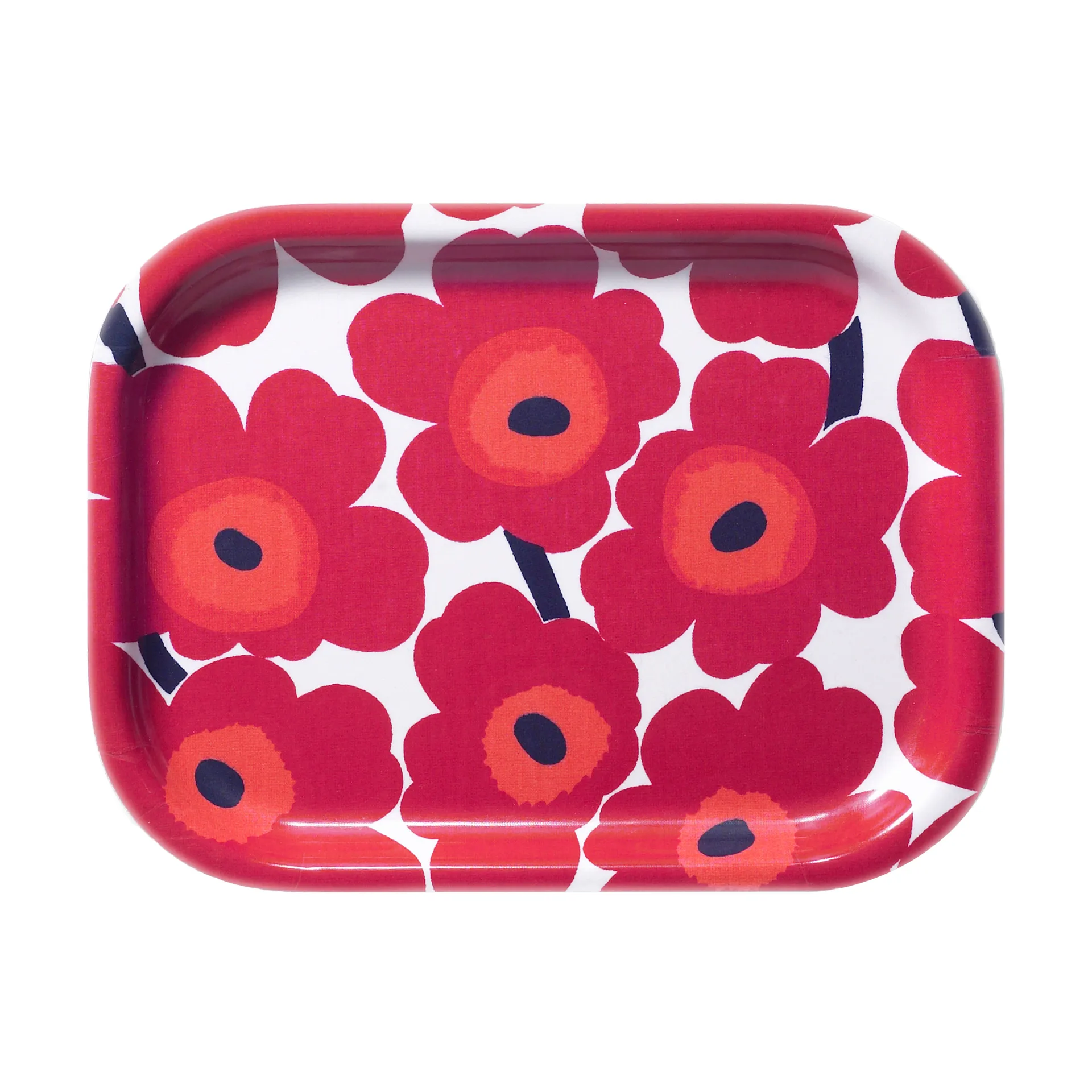 Mini Unikko dienblad, Rood-wit Marimekko