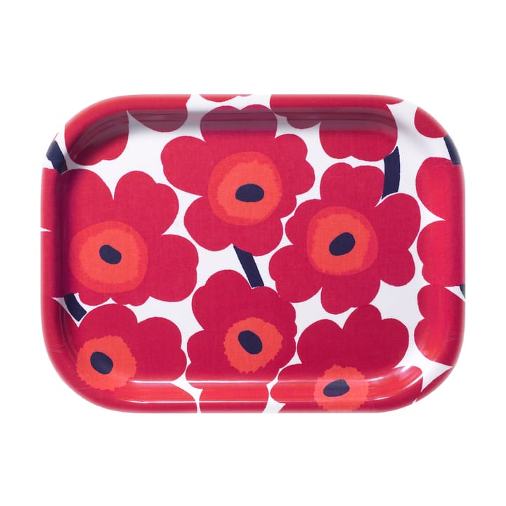 Mini Unikko dienblad, Rood-wit Marimekko