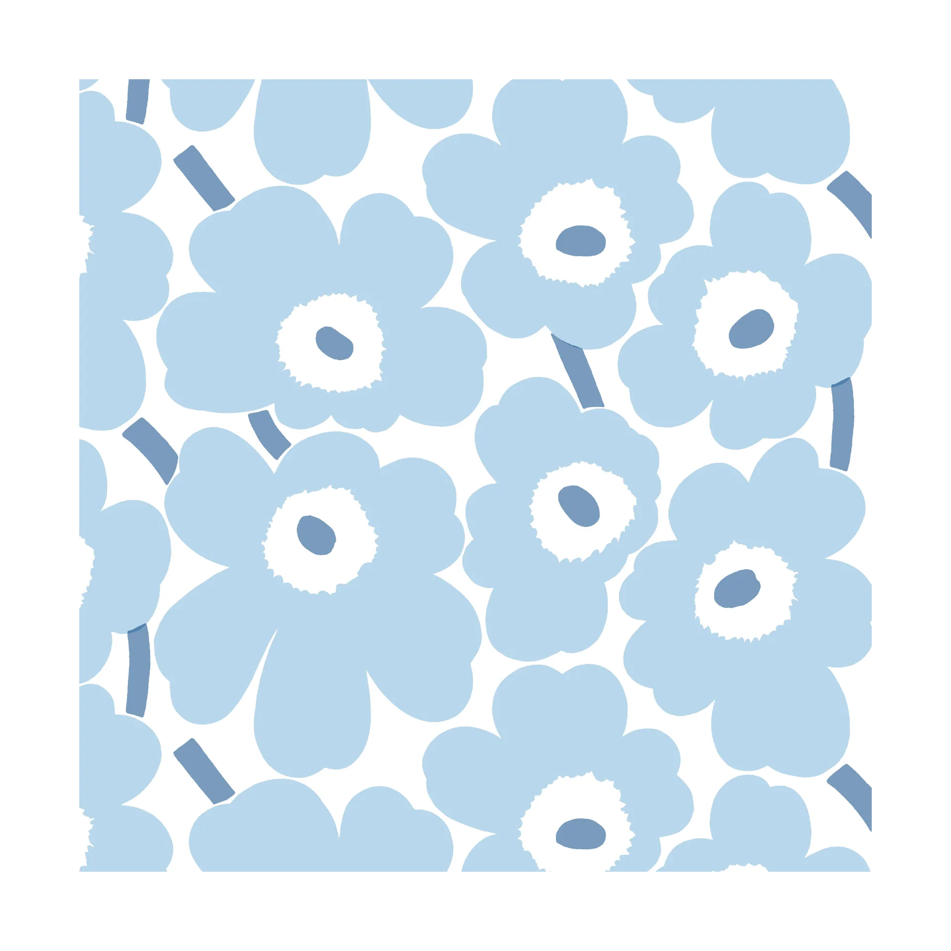 Mini Unikko servetten 20-pack, Light Blue-White Marimekko