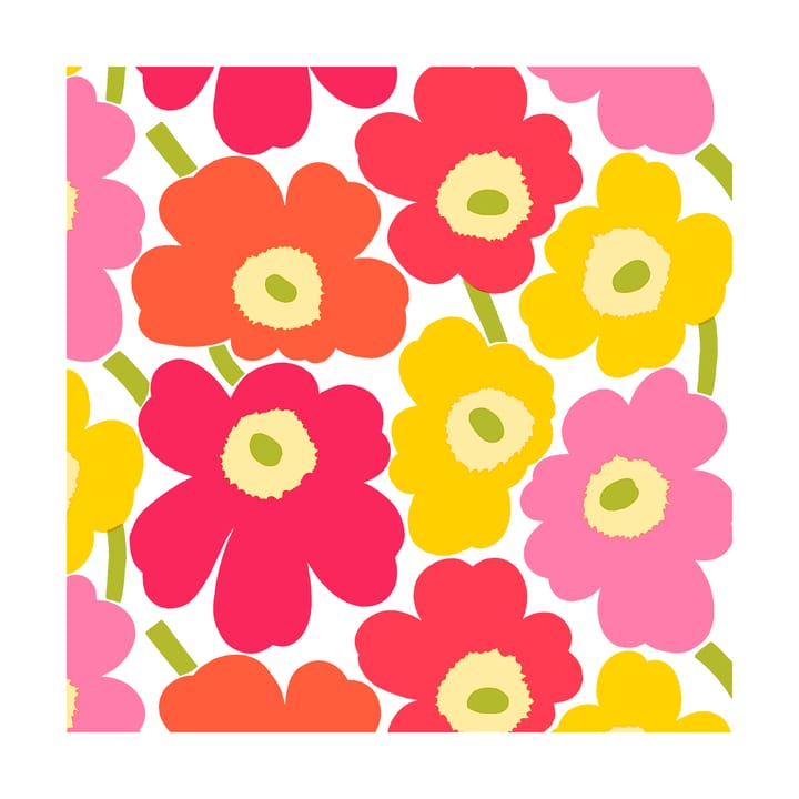 Mini Unikko servetten 20-pack - Pink-yellow - Marimekko