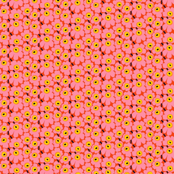 Mini-Unikko stof - rood-roze-geel - Marimekko