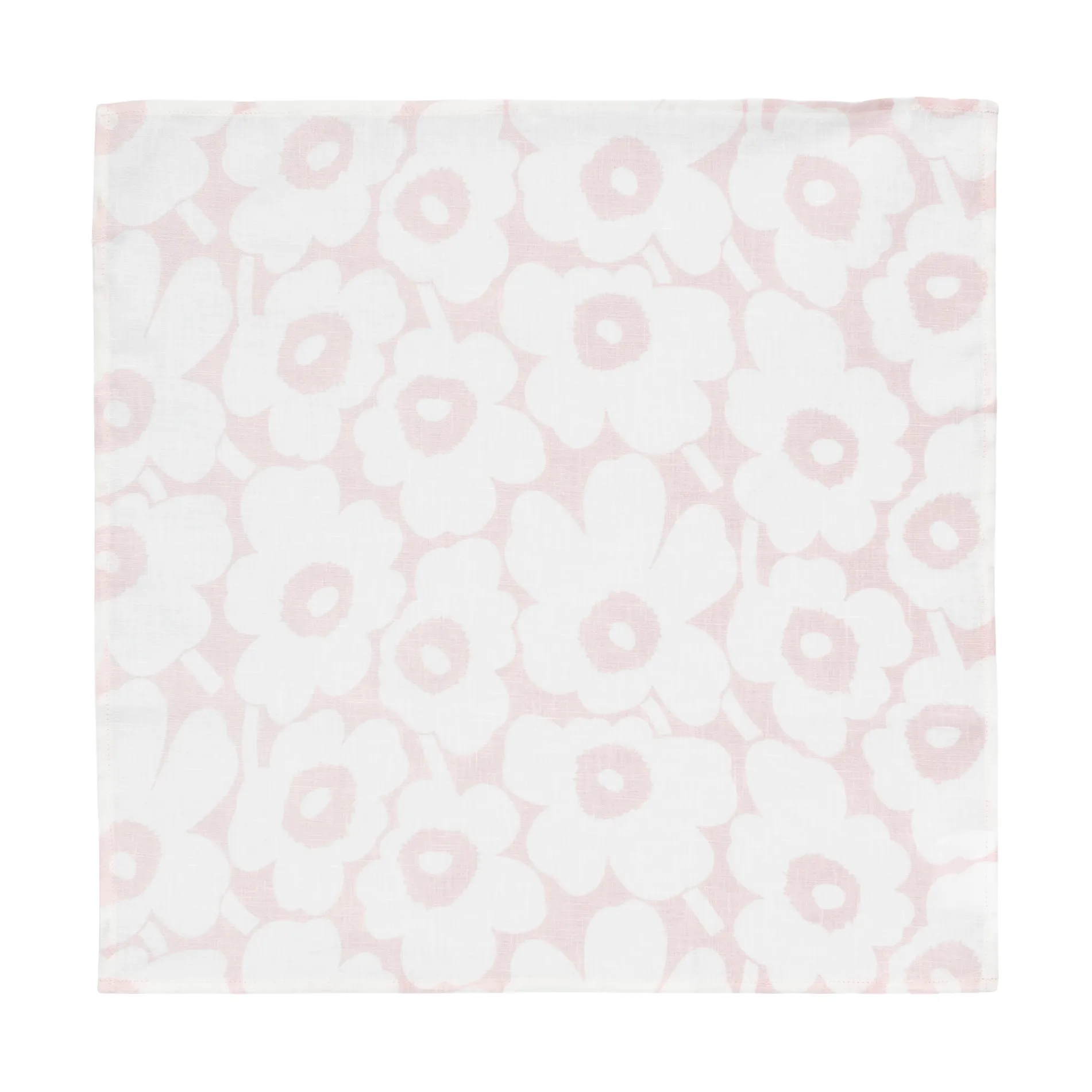 Mini Unikko stoffen servet 43x43 cm, White-pink Marimekko
