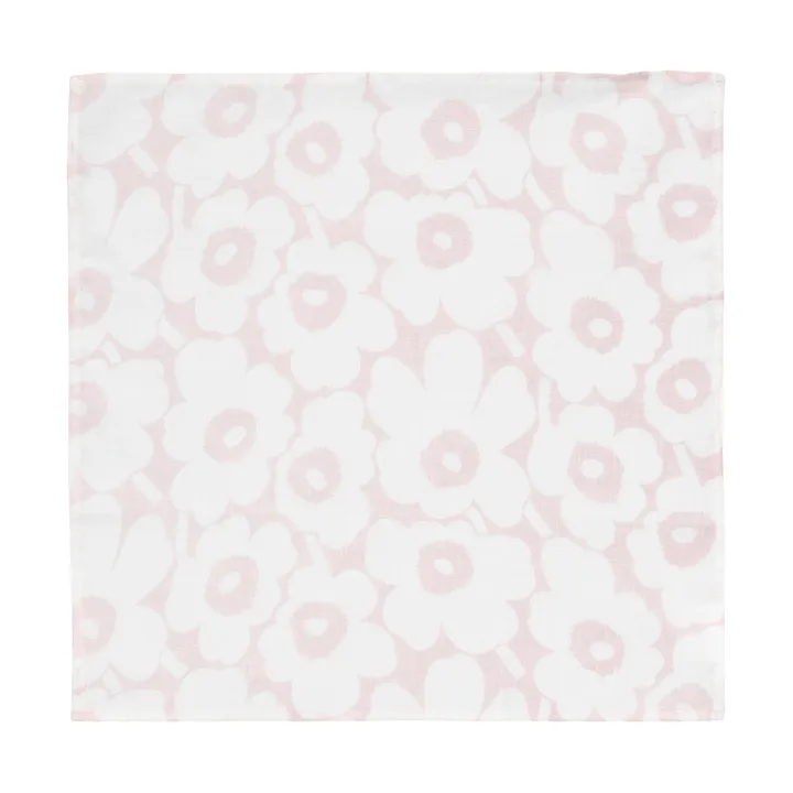 Mini Unikko stoffen servet 43x43 cm - White-pink - Marimekko