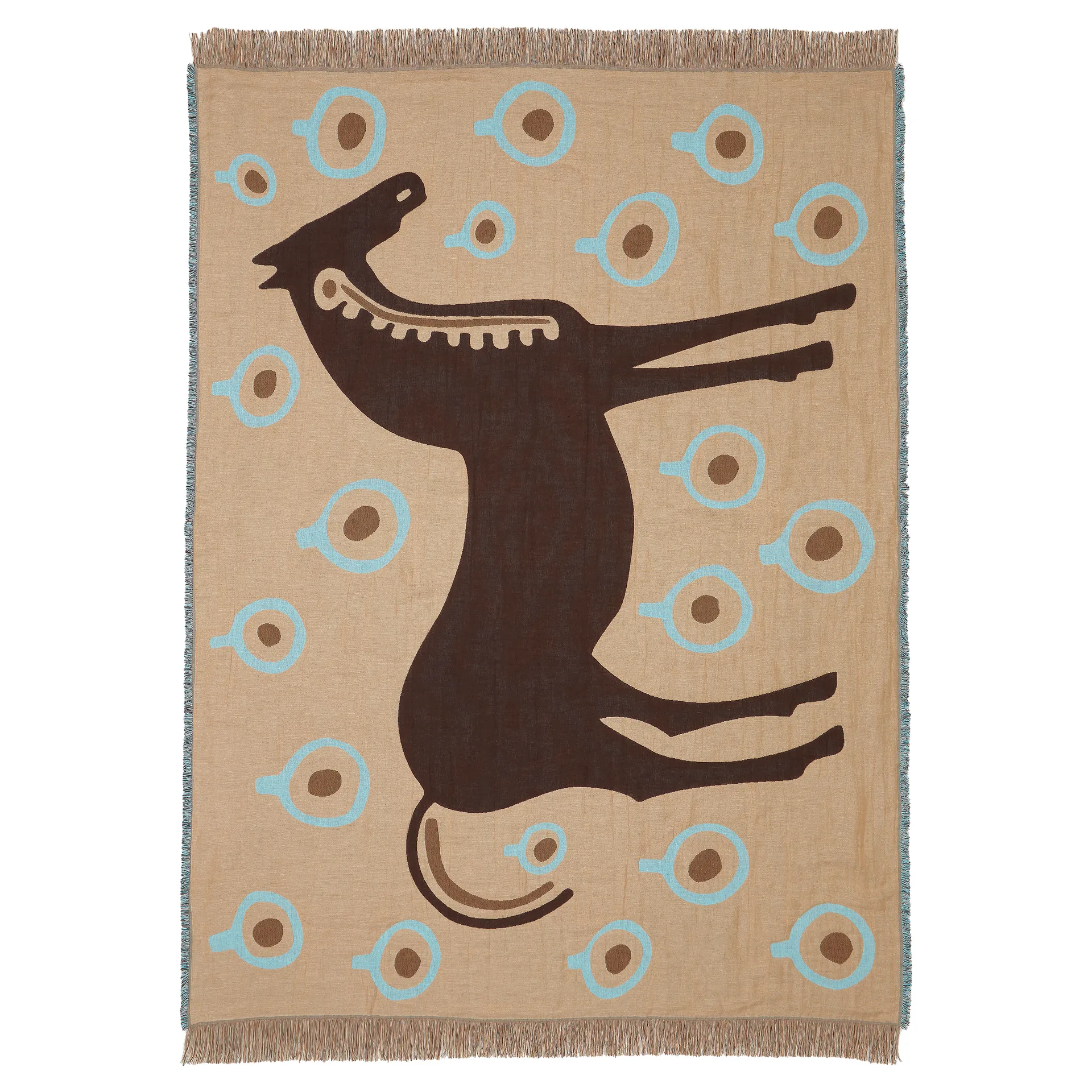Musta Tamma plaid 130x180 cm, Bruin-wit-blauw Marimekko