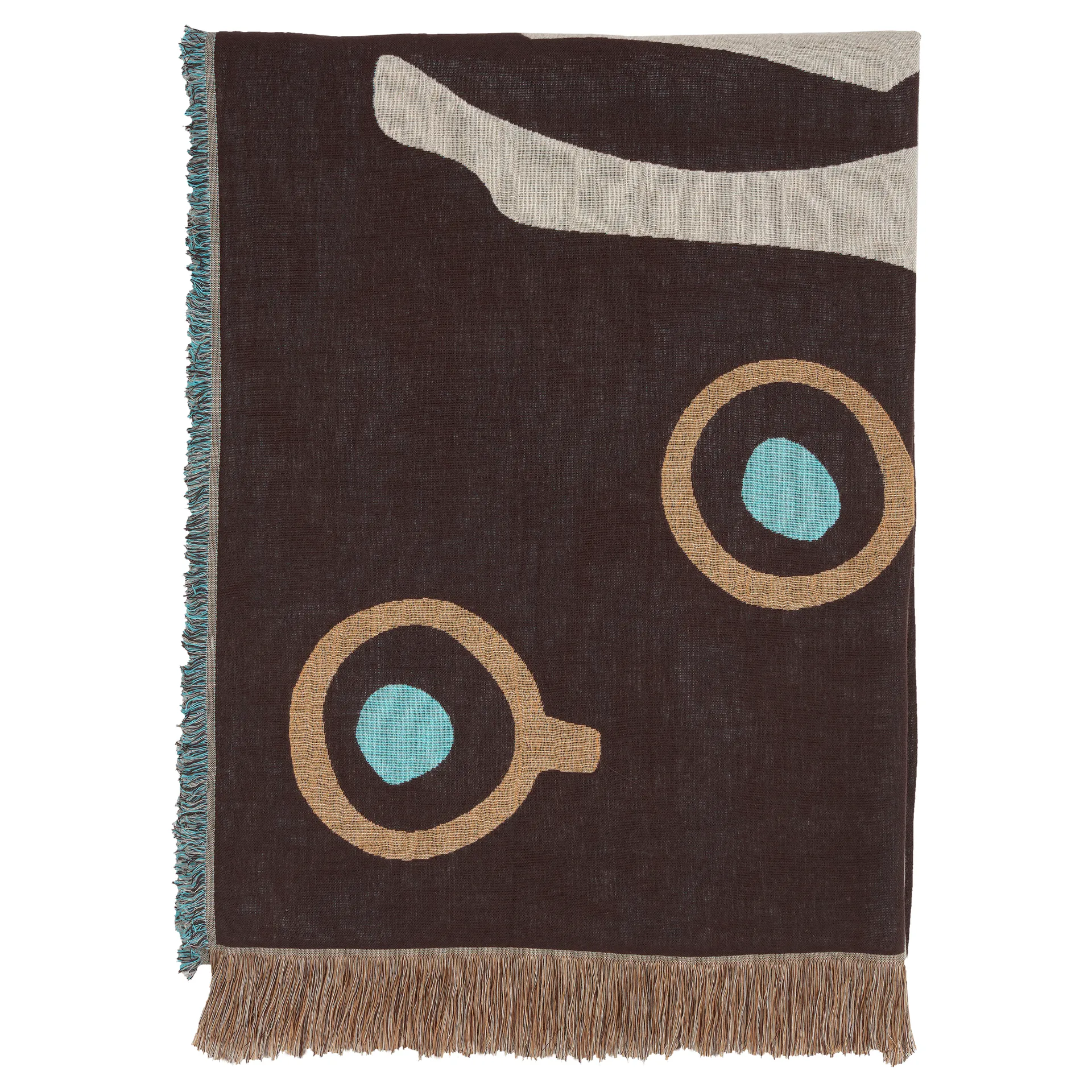 Musta Tamma plaid 130x180 cm, Bruin-wit-blauw Marimekko