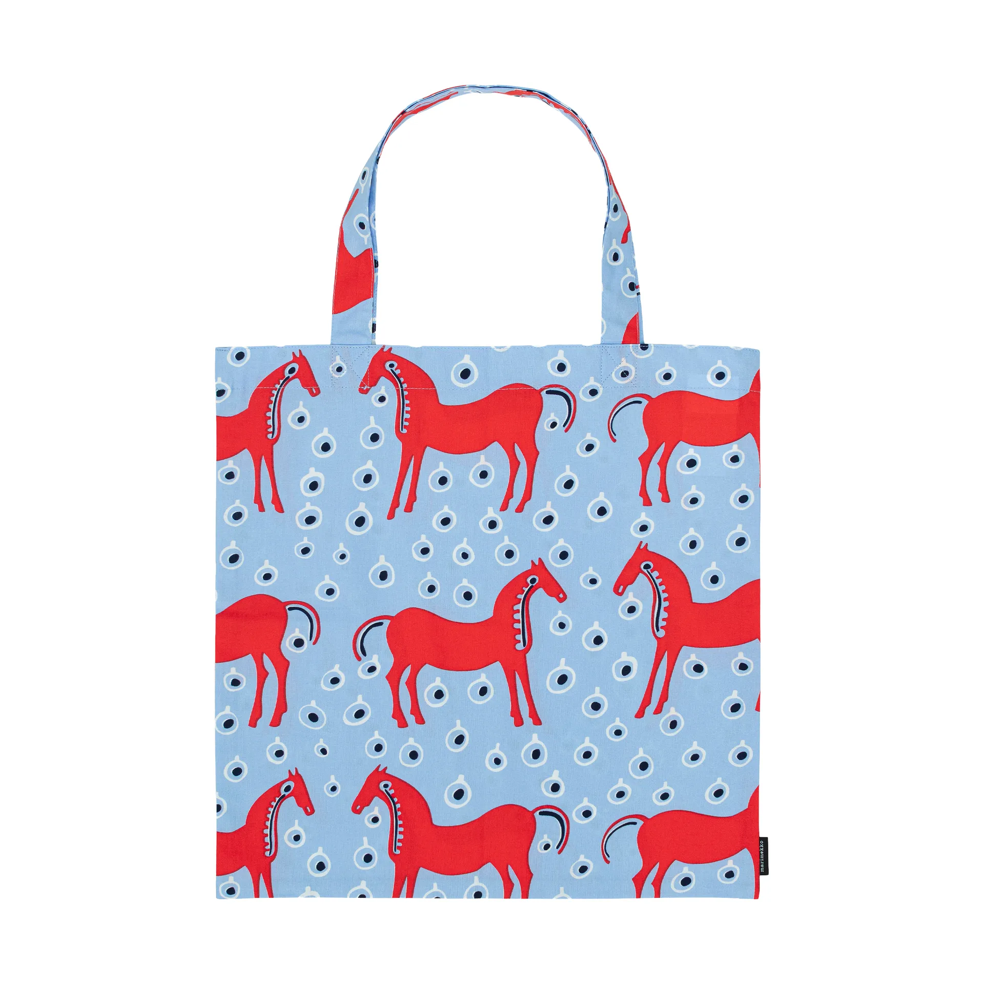 Musta Tamma tas 44x43 cm, Light blue-red-black Marimekko