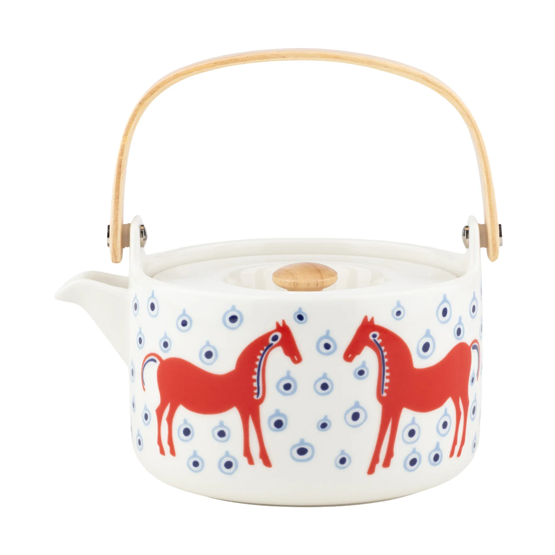 Musta Tamma theepot 7 dl, Off white-orange red-light blue Marimekko