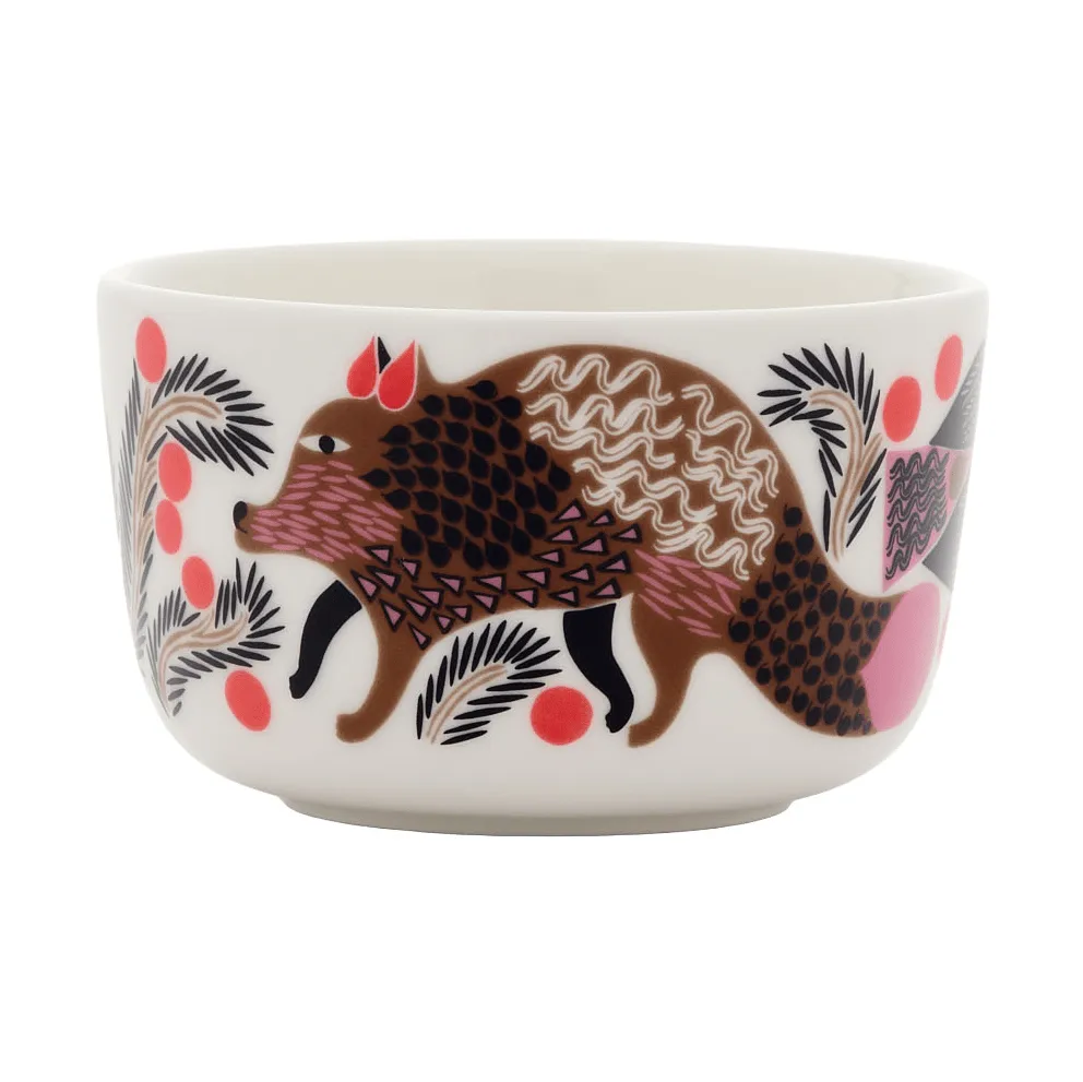 Oiva Ketunmarja kom 2,5 dl, White-brons-roze-petrol Marimekko